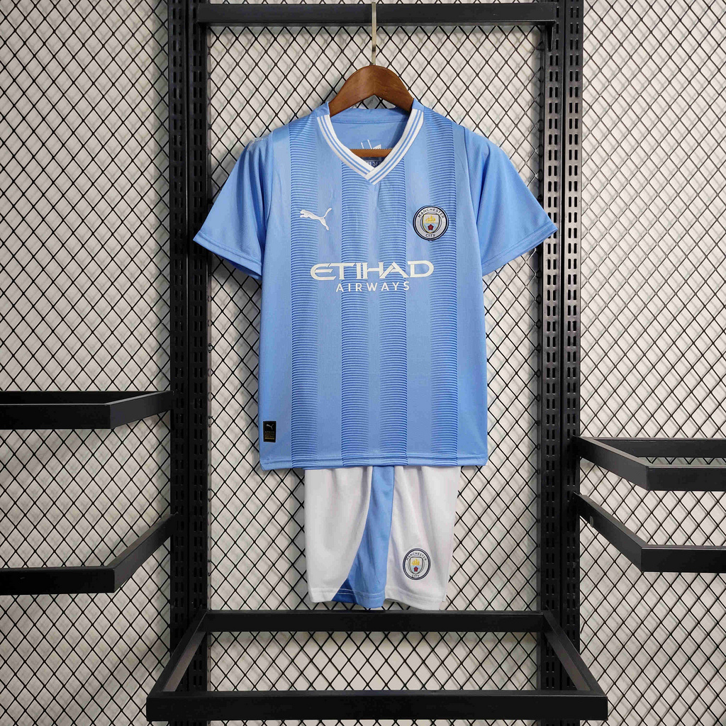 Manchester City 23/24 Home Kids Kit Jersey