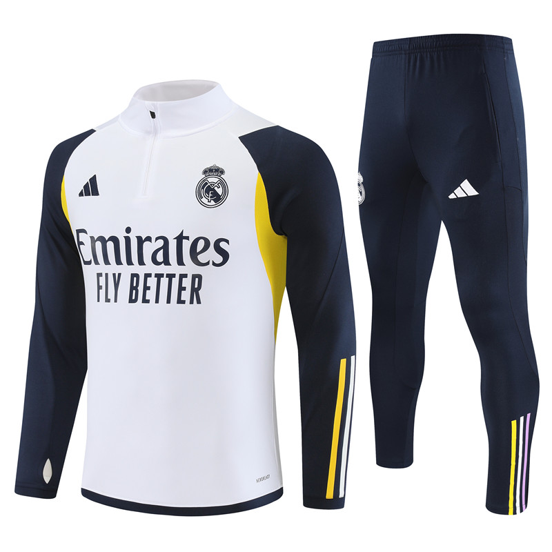 Real Madrid 23-24 Kids Long Sleeve Training Set White