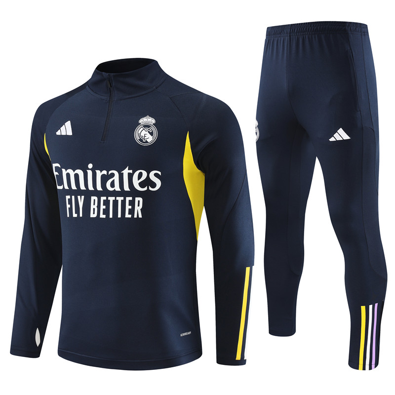 Real Madrid 23-24 Kids Long Sleeve Training Set Royal Blue