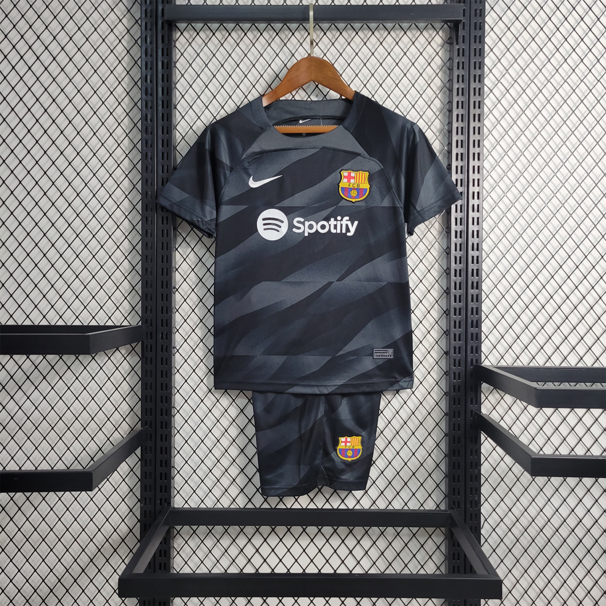 Barcelona 23-24 Black Goalkeeper Kids Kit