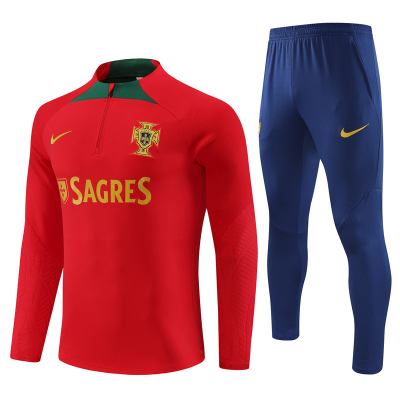 Portugal 23-24 Kids Long Sleeve Training Set Red