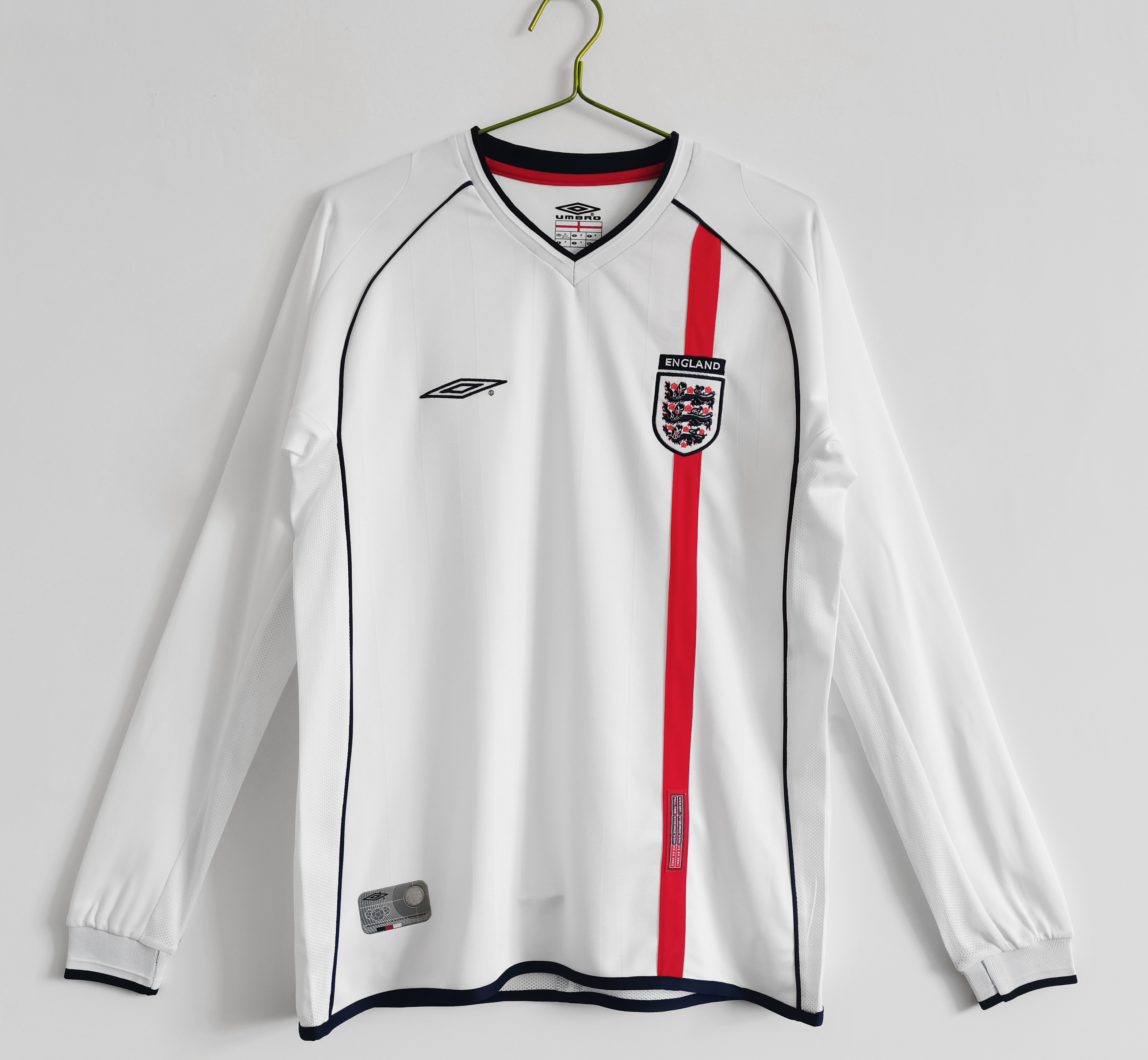 Retro England 2002 Home Stadium Long Sleeve Jersey