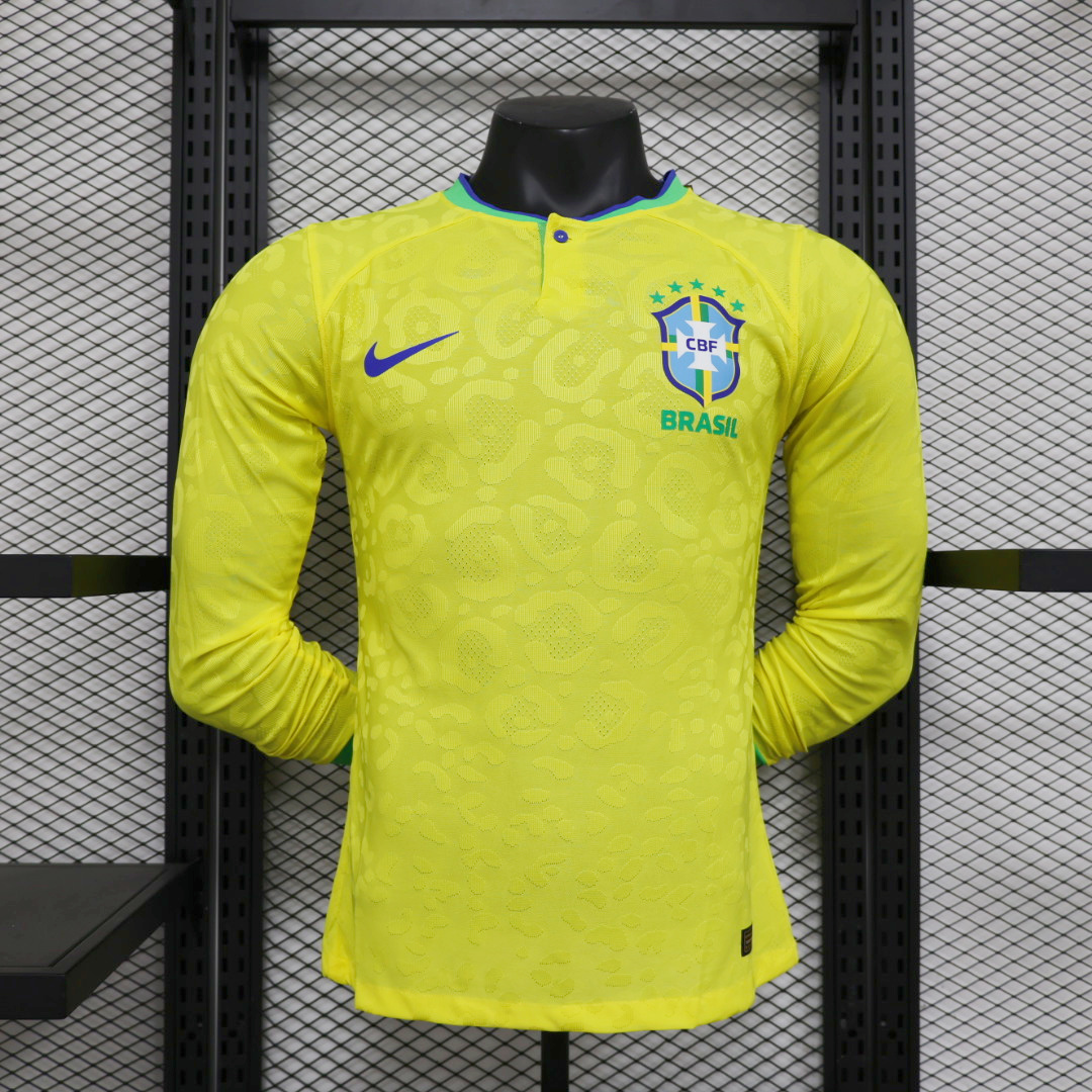 Brazil 22-23 Home Long Sleeve Jersey - Player Version