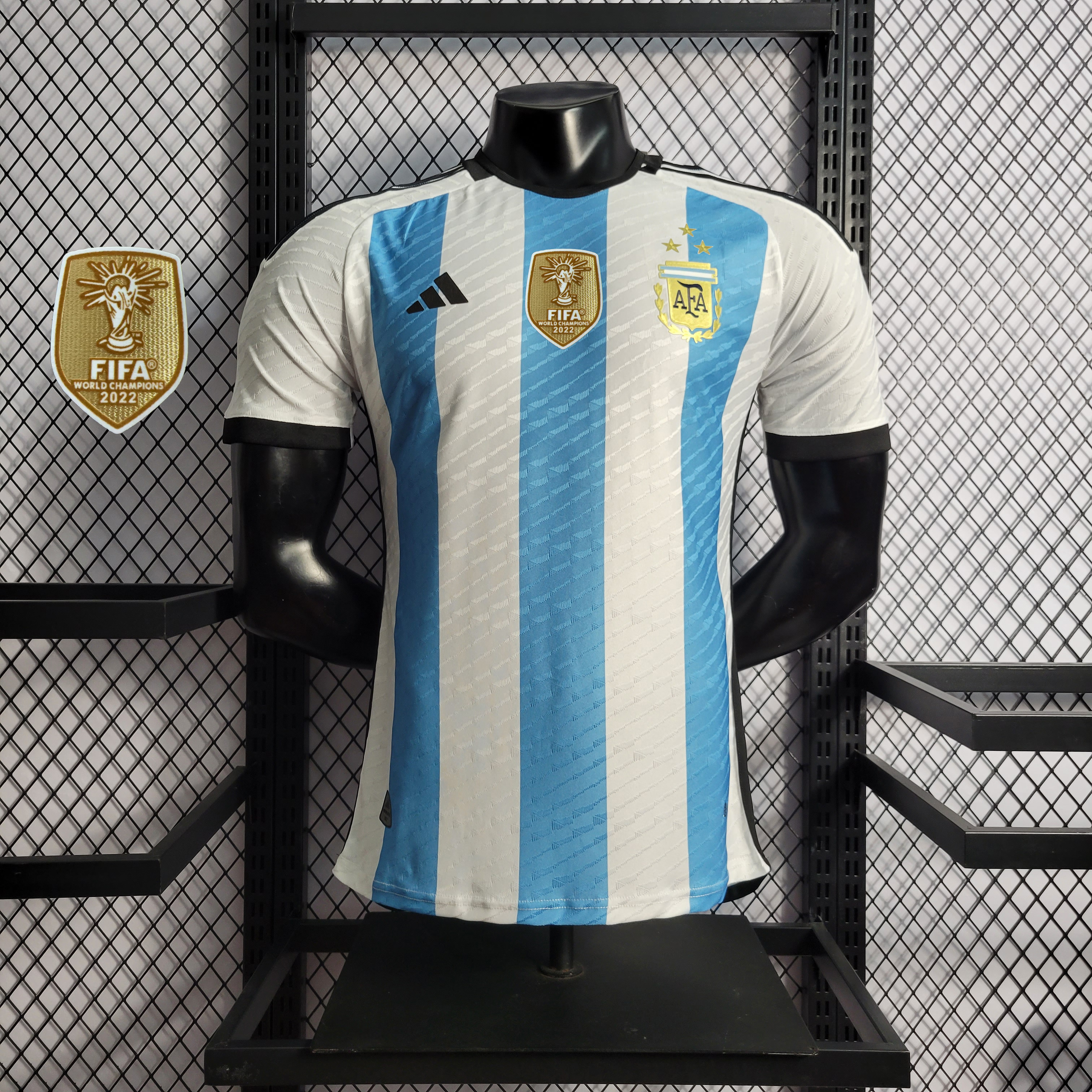 Argentina 3 Stars 22-23 Home Stadium Jersey - Player Version ( with 2022 World Champions Patch )