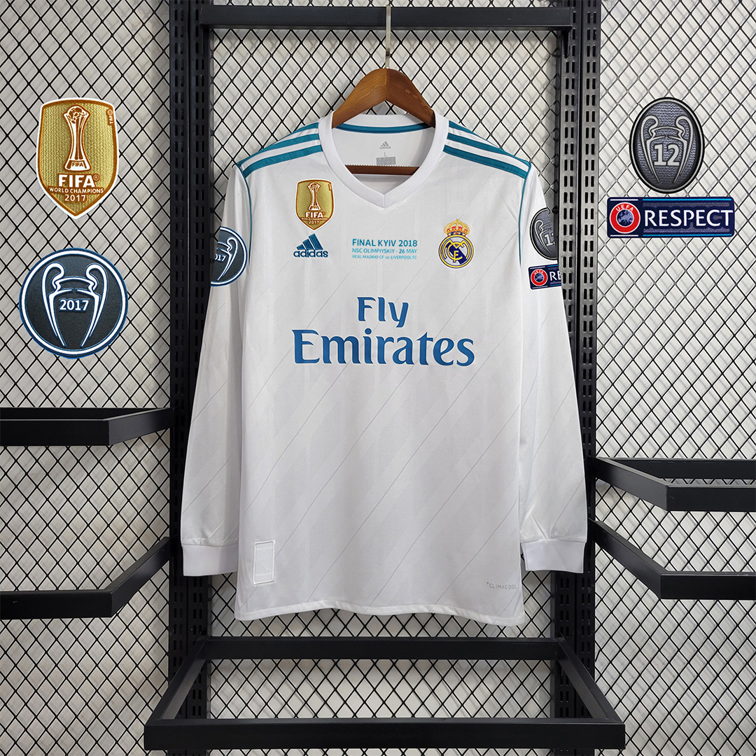 Real Madrid Retro 17-18 Home Long Sleeve Shirt