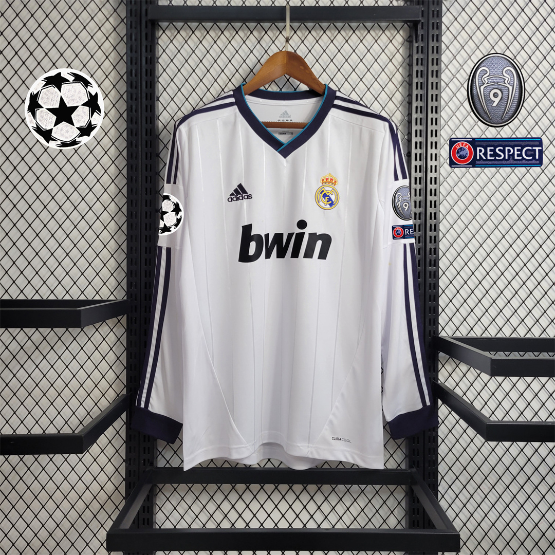 Real Madrid Retro 12-13 Home Long Sleeve Jersey