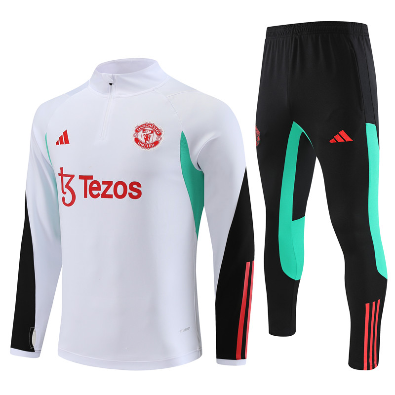 Manchester United 23-24 Kids Long Sleeve Training Set White