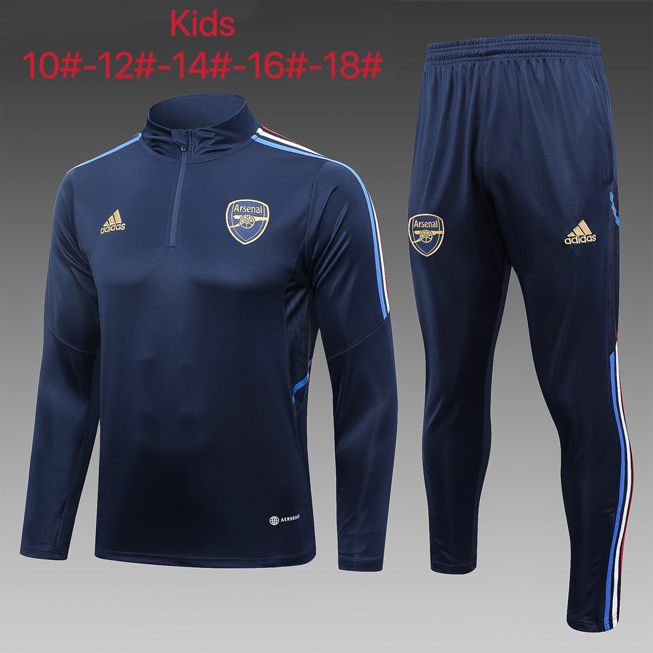 Arsenal 23-24 Kids Long Sleeve Training Set Royal Blue