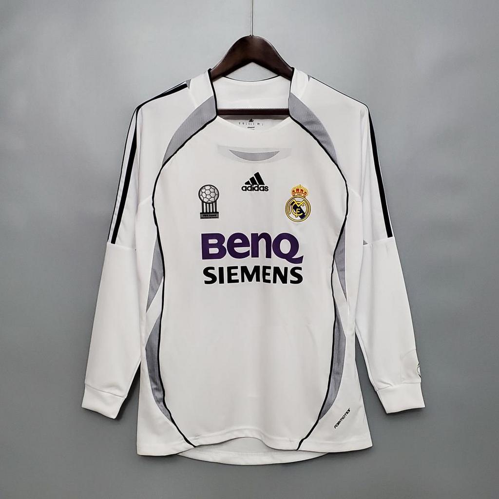 Real Madrid Retro 06-07 Home Long Sleeve Jersey