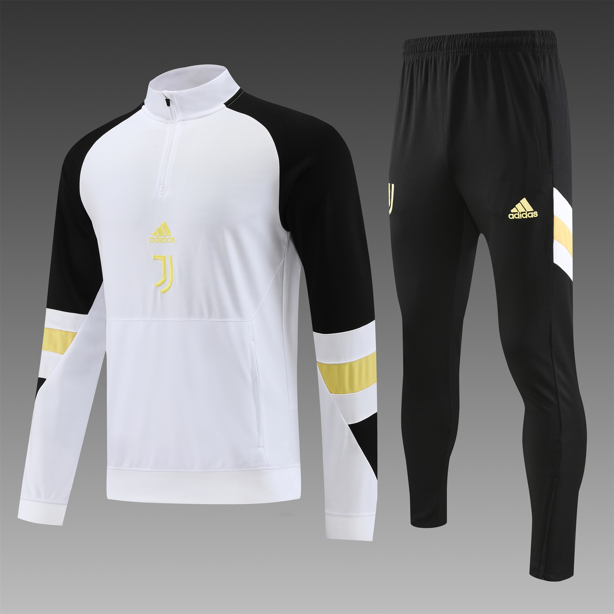 Juventus 23-24 Long Sleeve Training Set White Yellow