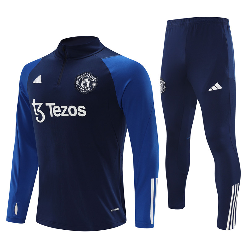 Manchester United 23-24 Kids Long Sleeve Training Set Blue