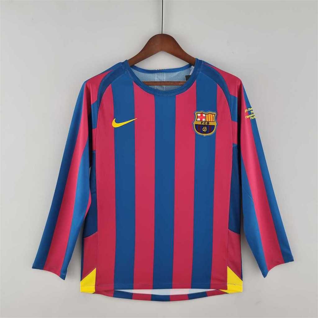 Barcelona Retro 05-06 Home Long Sleeve Jersey - UEFA Champions League Final