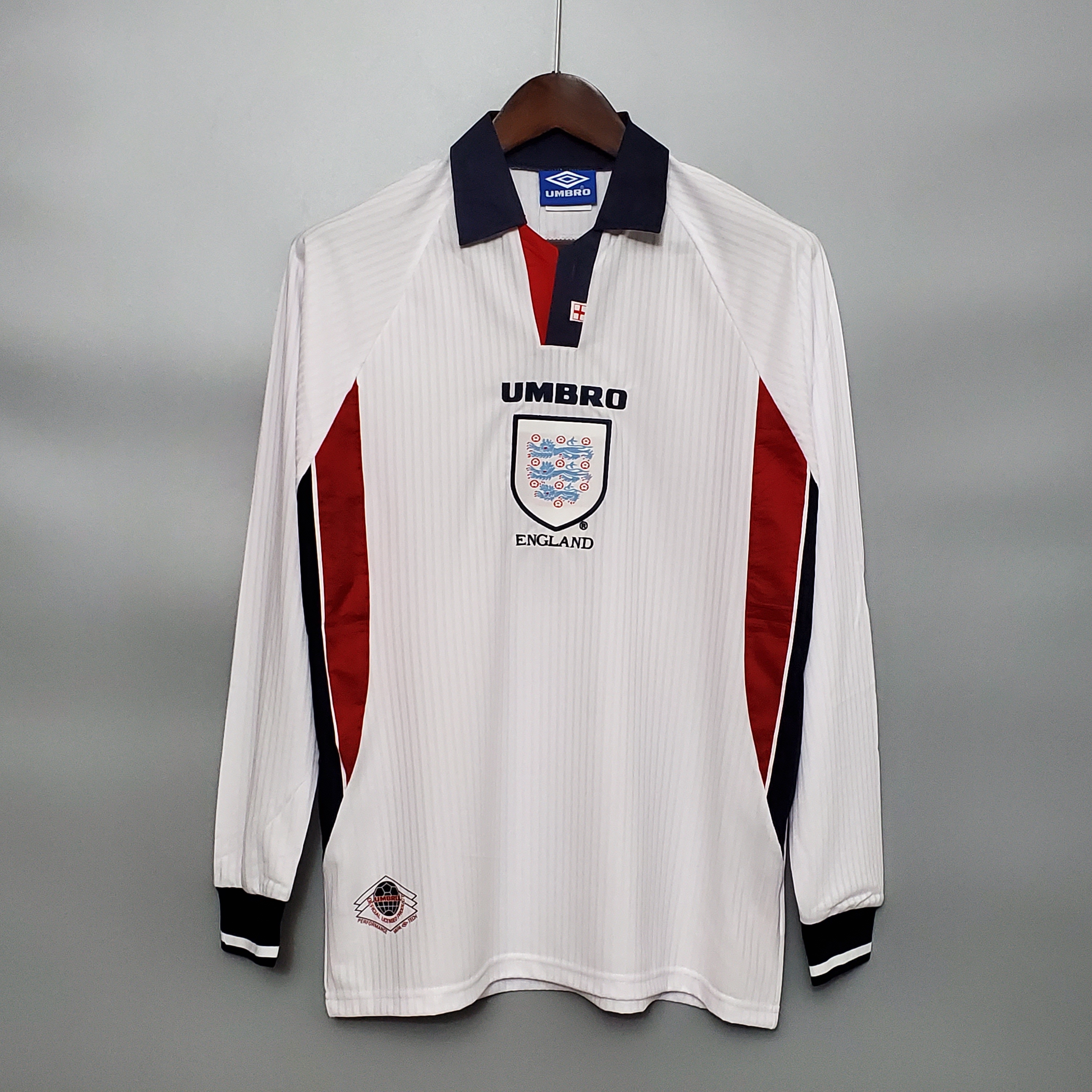 Retro England 1998 Home Stadium Long Sleeve Jersey