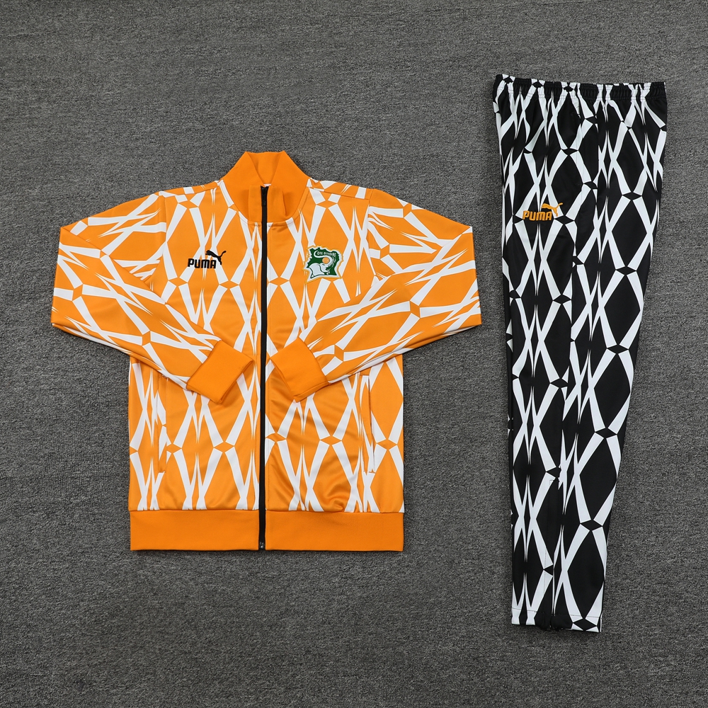 Cote d'Ivoire 23-24 Jacket Training Tracksuit - Orange & Black