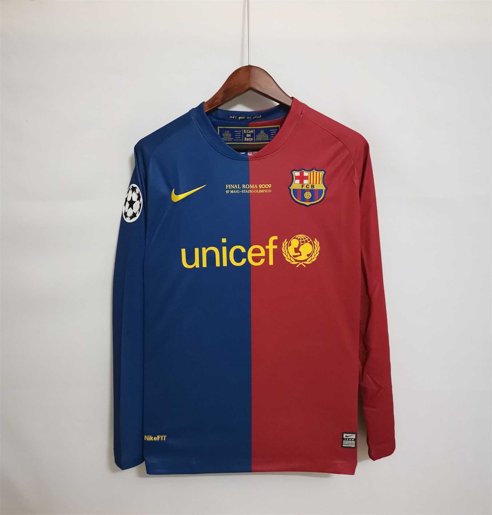 Barcelona Retro 08-09 Home Long Sleeve Jersey