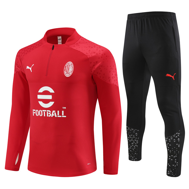 AC Milan 23-24 Kids Long Sleeve Training Set Red